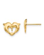 Wiggle Pop 14k Madi K Heart Dolphins Post Earrings