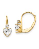 Dreamy 14k Madi K CZ Heart Leverback Earrings