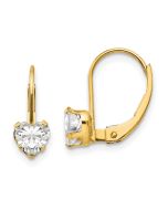 Sparkle 14k Madi K CZ Heart Leverback Earrings