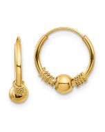 Sunny 14k Madi K Endless Hoop w/Bead Earrings