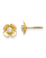 Cuddles Boo 14k Madi K Flower 2.5mm CZ Post Earrings