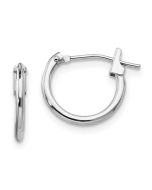 Sparkle 14k White Gold Madi K 1.25mm Hoop Earrings