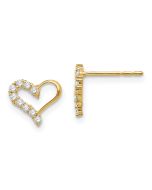 Kitten Drift 14k Madi K CZ Heart Post Earrings