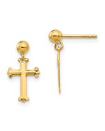 Glimmer Boo 14k Madi K Cross Dangle Post Earrings