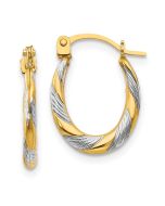 Sprout 14k Madi K w/Rhodium Twist Hoop Earrings