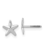 Wiggle Puff 14k White Gold Madi K Screwback Star Post Earrings