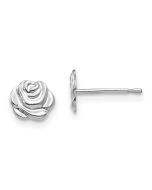 Sweetpea Pie 14k White Gold Madi K Polished Rose Post Earrings