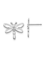 Sprout 14k White Gold Madi K Polished Dragonfly Earrings