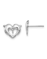 Cherry Nook 14k White Gold Madi K Screwback Dolphins Post Earrings