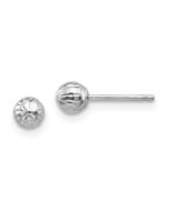 Sunny Nest 14K White Gold Madi K Diamond Cut 4M Ball Post Earrings