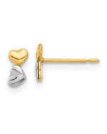 Sunny 14k Madi K Two-tone Childrens Double Heart Post Earrings