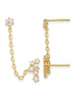 Luna 14k Madi K CZ Double Post w/Chain Constellation Earring