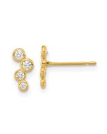 Bumble 14k Madi K 4-CZ Bezel Set Post Earrings