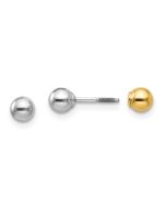 Muffin Cloud 14k Two-tone Madi K Reversible 4mm Ball Earrings