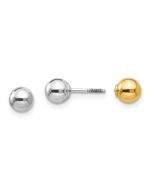 Peanut Nest 14k Two-tone Madi K Reversible 5mm Ball Earrings