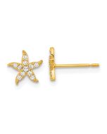 Pebble 14k Madi K Childrens CZ Starfish Post Earrings