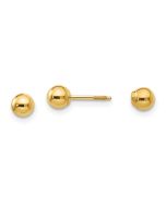 Minnie Pie 14k Madi K Polished Reversible 4mm Ball Earrings