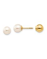 Bunny Buddy 14k Madi K Reversible FW Cultured Pearl & Bead Earrings