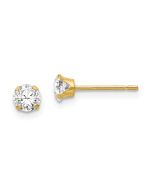 Pixie Bear 14k Madi K 4mm CZ Post Earrings