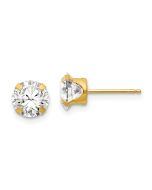 Lollipop Nest 14k Madi K 6.5mm CZ Post Earrings