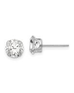Sparkle Star 14k White Gold Madi K 6.5mm CZ Post Earrings