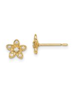Giggles Buddy 14k Madi K CZ Flower Post Earrings