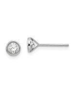 Cricket Wink 14k White Gold Madi K 4mm Bezel Set CZ Post Earrings