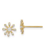 Clover 14k Madi K CZ Flower Post Earrings
