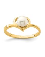 Pip Cloud 14K Madi K 4-5mm White Button Freshwater Cultured Pearl Heart Ring