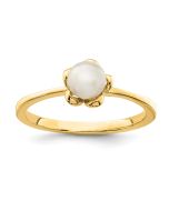 Pixie Puff 14K Madi K 4-5mm White Button Freshwater Cultured Pearl Flower Ring
