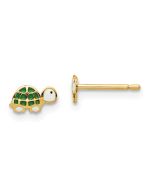 Snuggle Buddy 14k Madi K Enamel Turtle Post Earrings