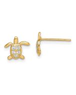 Zippy Puff 14k Madi K CZ Turtle Post Earrings