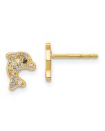 Sunny Shine 14k Madi K Multi-colored CZ Dolphin Post Earrings