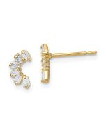 Button Spark 14k Madi K CZ Arch Post Earrings