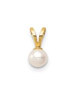 Flutter 14K Madi K 4-5mm White Near Round Freshwater Cultured Pearl Pendant