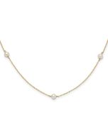 Wobbles Nook 14k Madi K 4-5mm White Round Freshwater Cultured Pearl 5-Station 15.25 inch Necklace