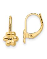 Muffin Star 14K Madi K Polished Flower Leverback Earrings
