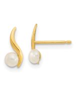 Dreamy 14K Madi K Polished 3.25mm Freshwater Cultured Pearl Post Earrings