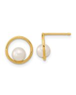 Sparkle 14K Madi K Open Circle 5mm Freshwater Cultured Pearl Post Earrings