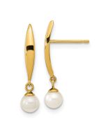 Sunny 14K Madi K Polished 4mm Freshwater Cultured Pearl Post Earrings
