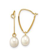 Sprout 14k Madi K 6-7mm White Rice Freshwater Cultured Pearl Dangle Earrings
