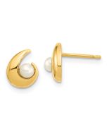 Sparkle 14K Madi K Polished 3.5mm Freshwater Cultured Pearl Post Earrings