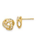 Buddy 14k Madi K Polished CZ Love Knot Post Earrings