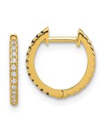 Dreamy Wink 14k Madi K Black and White CZ Reversible Hinged Huggie Hoop Earrings