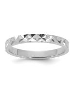 Sunbeam Joy 14K White Gold Madi K Diamond-cut Design 2mm Flat Band Baby / Children's Ring