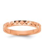 Peanut Bloom 14K Rose Gold Madi K Diamond-cut Design 2mm Flat Band Baby / Children's Ring