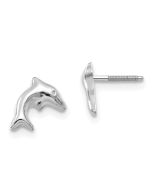 Cuddles 14K White Gold Madi K Sm. Dolphin Earrings