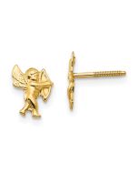 Snowflake Drift 14k Madi K Polished Cupid Screwback Earrings