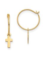Giggles 14k Madi K Endless Hoop w/Small Cross Earrings