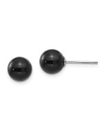 Cotton Bug 14k White Gold Madi K Onyx Bead Earrings